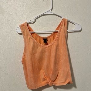 Pink knotted crop top